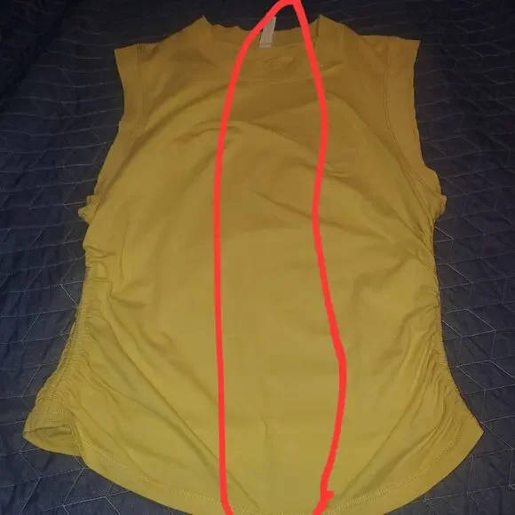 Daily Practice by Anthropologie Size L Ruched Mock-Neck Chartreuse Tank Stretch - Picture 2 of 9